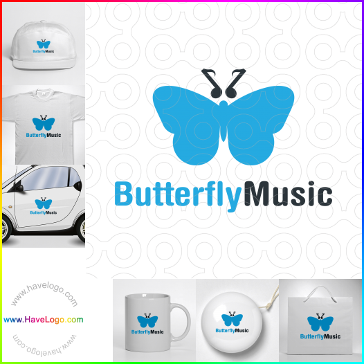 購買此蝴蝶音樂logo設計65991