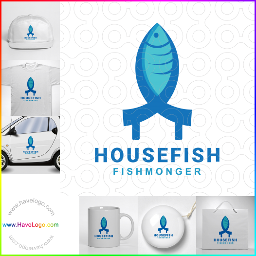 購買此房子的魚logo設計61902