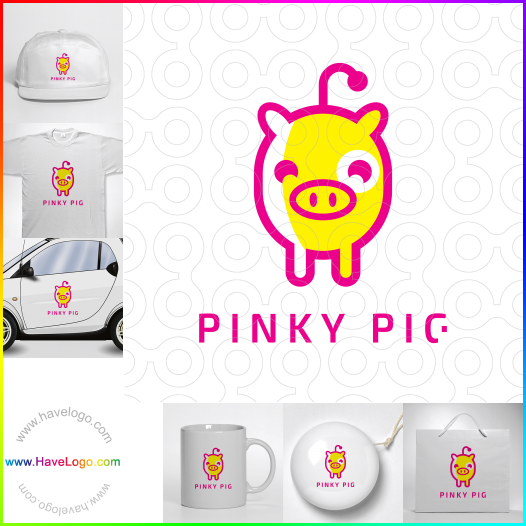 購買此粉紅豬logo設計65929
