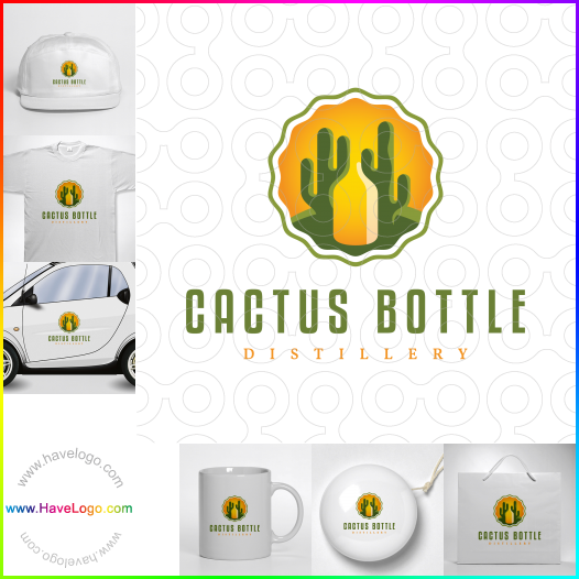 логотип Бутылка кактуса - 61631