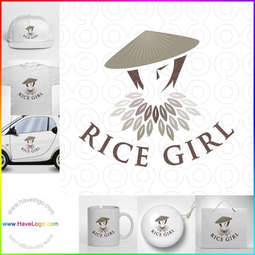 логотип Девушка с рисом - 66972