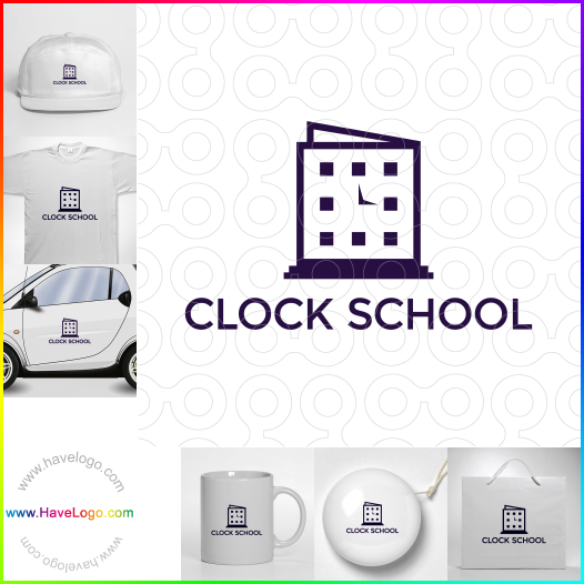 この時計学校のロゴデザインを購入する - 61068