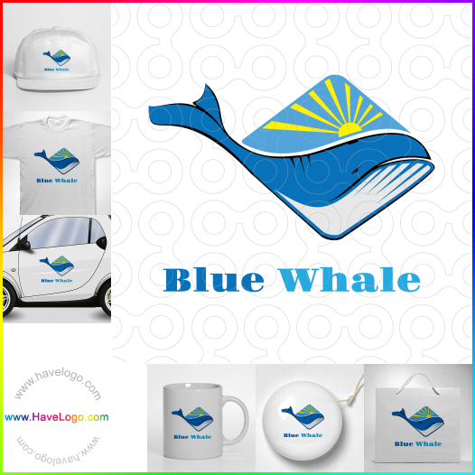 このブルークジラのロゴデザインを購入する - 60887