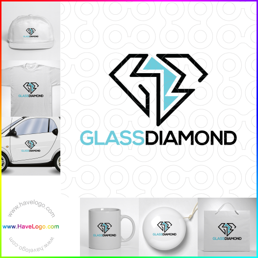 購買此玻璃鑽石logo設計65526