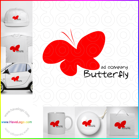 логотип бабочка - 8354