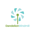 логотип ветряная мельница одуванчика