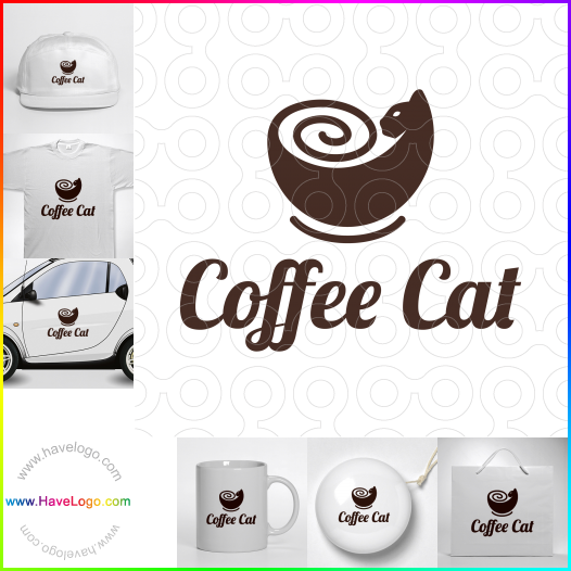 このコーヒー猫のロゴデザインを購入する - 60762