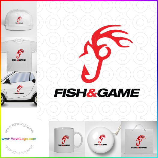 この魚とゲームのロゴデザインを購入する - 66642