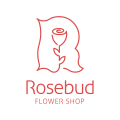 玫瑰花蕾鮮花店Logo
