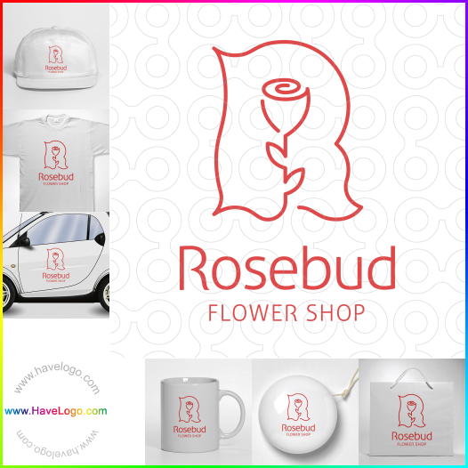 購買此玫瑰花蕾鮮花店logo設計66287
