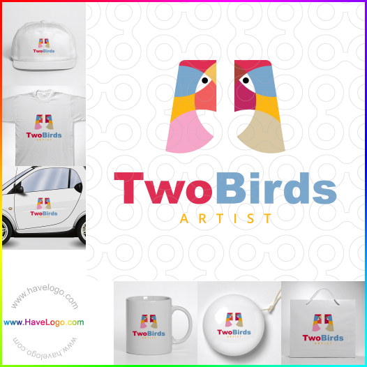 購買此兩隻鳥logo設計62237