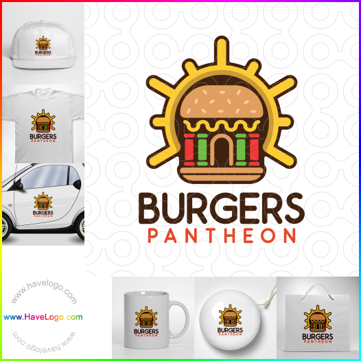 このハンバーガーパンテオンのロゴデザインを購入する - 60687