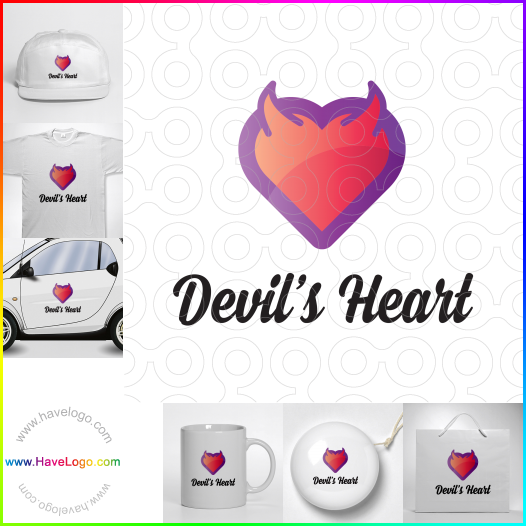 この悪魔の心のロゴデザインを購入する - 60106