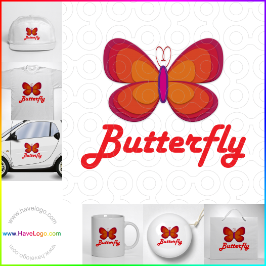 この蝶のロゴデザインを購入する - 9318