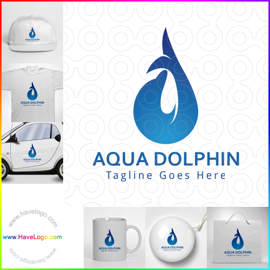 購買此水色海豚logo設計62818