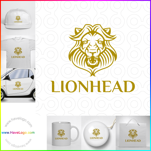 このライオンヘッドのロゴデザインを購入する - 61347