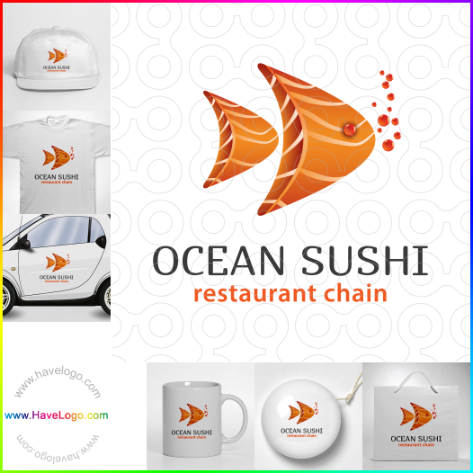 この海の寿司のロゴデザインを購入する - 62533