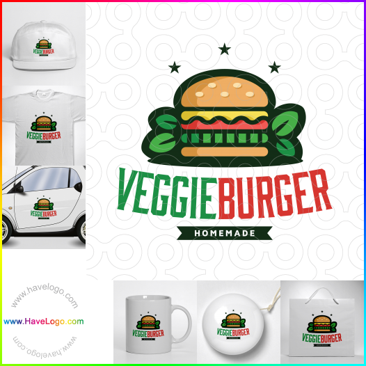 購買此素食漢堡logo設計60858