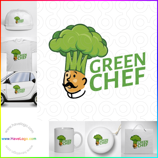 購買此綠色廚師logo設計62181