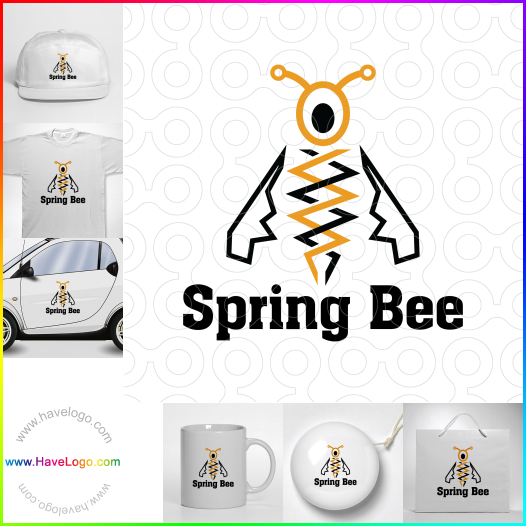 この春の蜂のロゴデザインを購入する - 62934