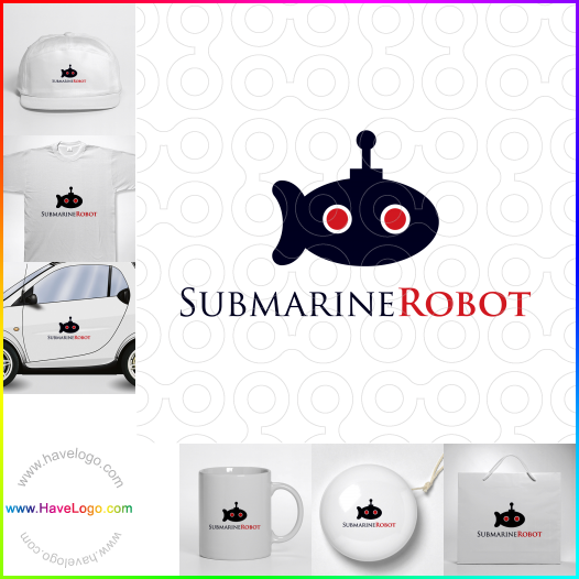 この潜水艦ロボットのロゴデザインを購入する - 64716