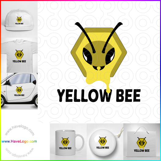 購買此黃色的蜜蜂logo設計64649