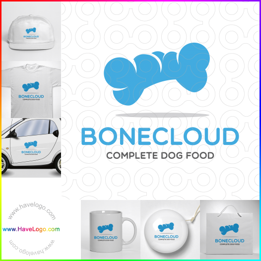 この骨の雲の犬の食べ物のロゴデザインを購入する - 63535