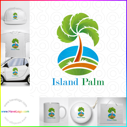 購買此島上的棕櫚logo設計62804