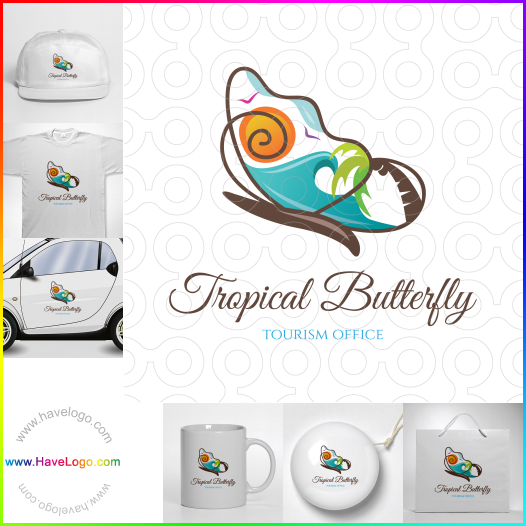 Tropischer Schmetterling logo 60340