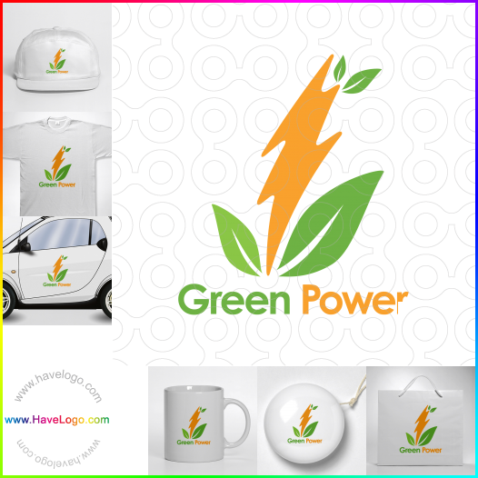 購買此綠色電力logo設計60506