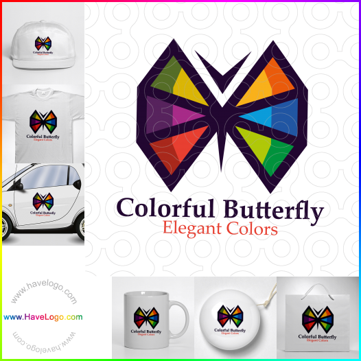購買此五彩繽紛的蝴蝶logo設計62789