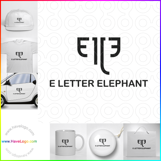 логотип Letter E Elephant - 66265
