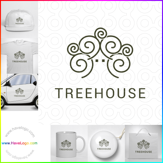 このツリーハウスのロゴデザインを購入する - 60975