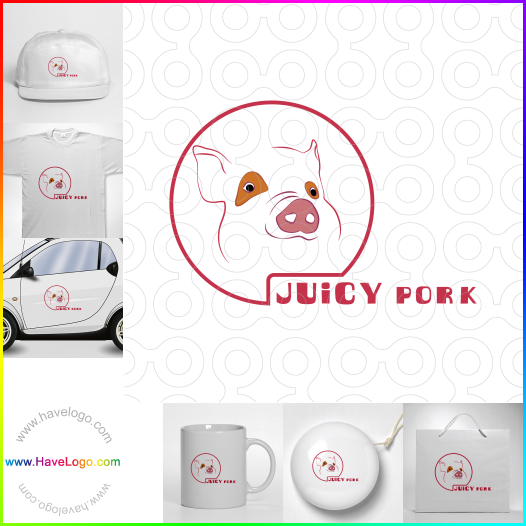 購買此多汁的豬肉logo設計62404