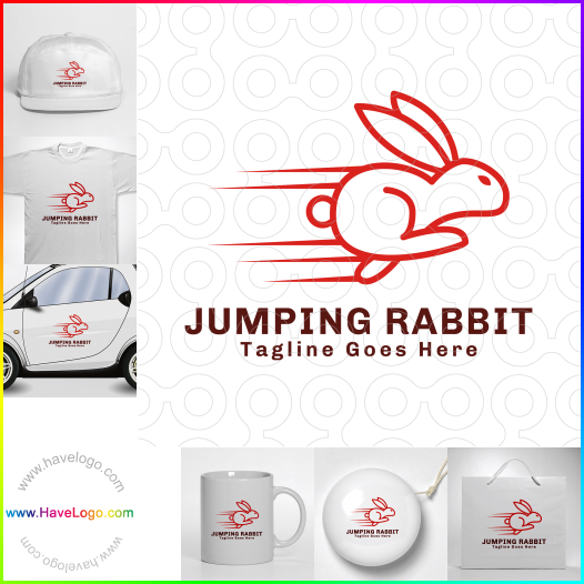 このウサギのジャンプのロゴデザインを購入する - 63911