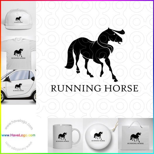 購買此奔跑的馬logo設計65189