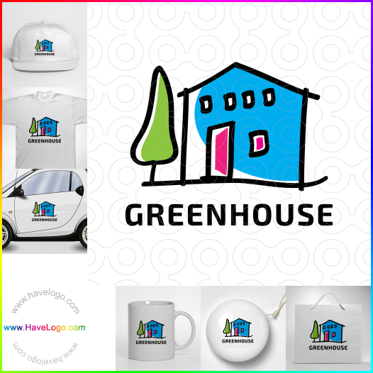 このグリーンハウスのロゴデザインを購入する - 65373