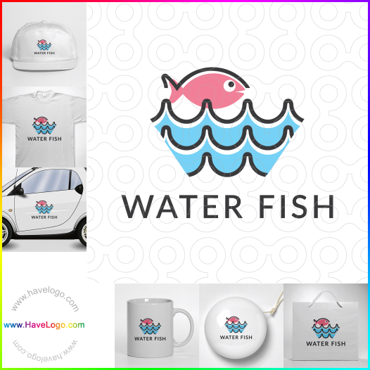 この水の魚のロゴデザインを購入する - 66376