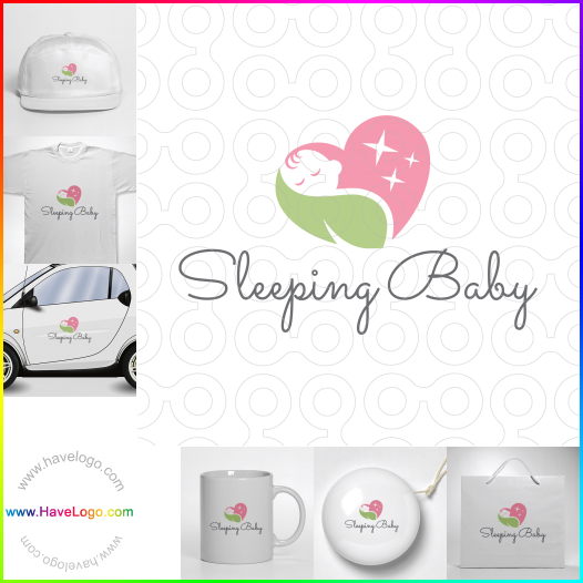 購買此熟睡的嬰兒logo設計66543