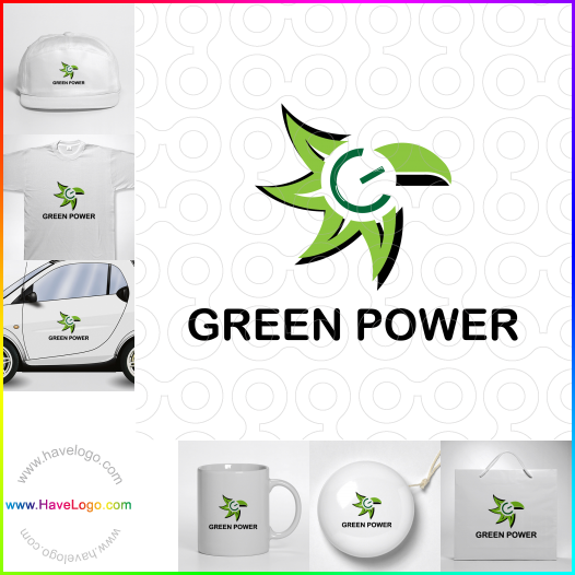購買此綠色電力logo設計65596