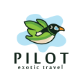 飛行員充滿異國情調的旅行Logo