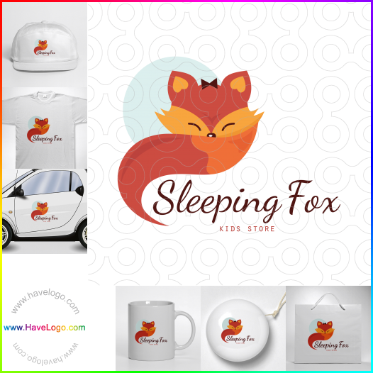 購買此睡覺的狐狸logo設計60597