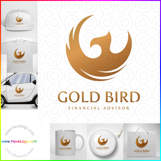 購買此黃金鳥logo設計62143