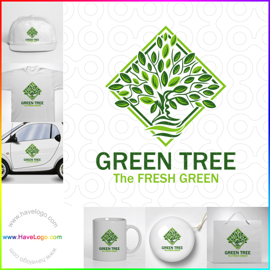 購買此綠色的樹logo設計66695