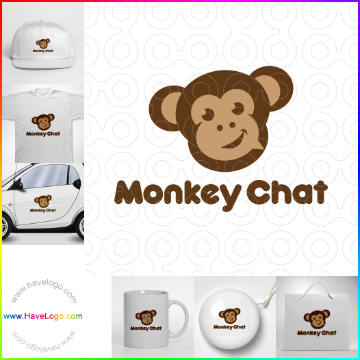 購買此猴子聊天logo設計60102