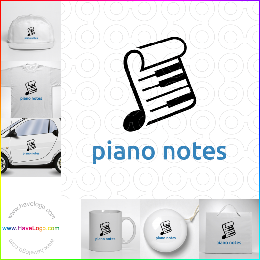 購買此鋼琴音符logo設計61640