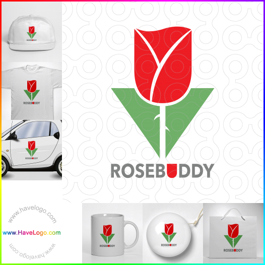 購買此玫瑰logo設計34036